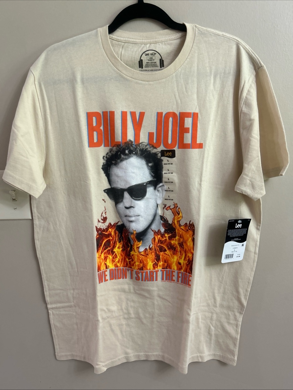 Billy Joel Shirt We Didn't Start The Fire 100% Cotton Size L NEW WITH TAGS.